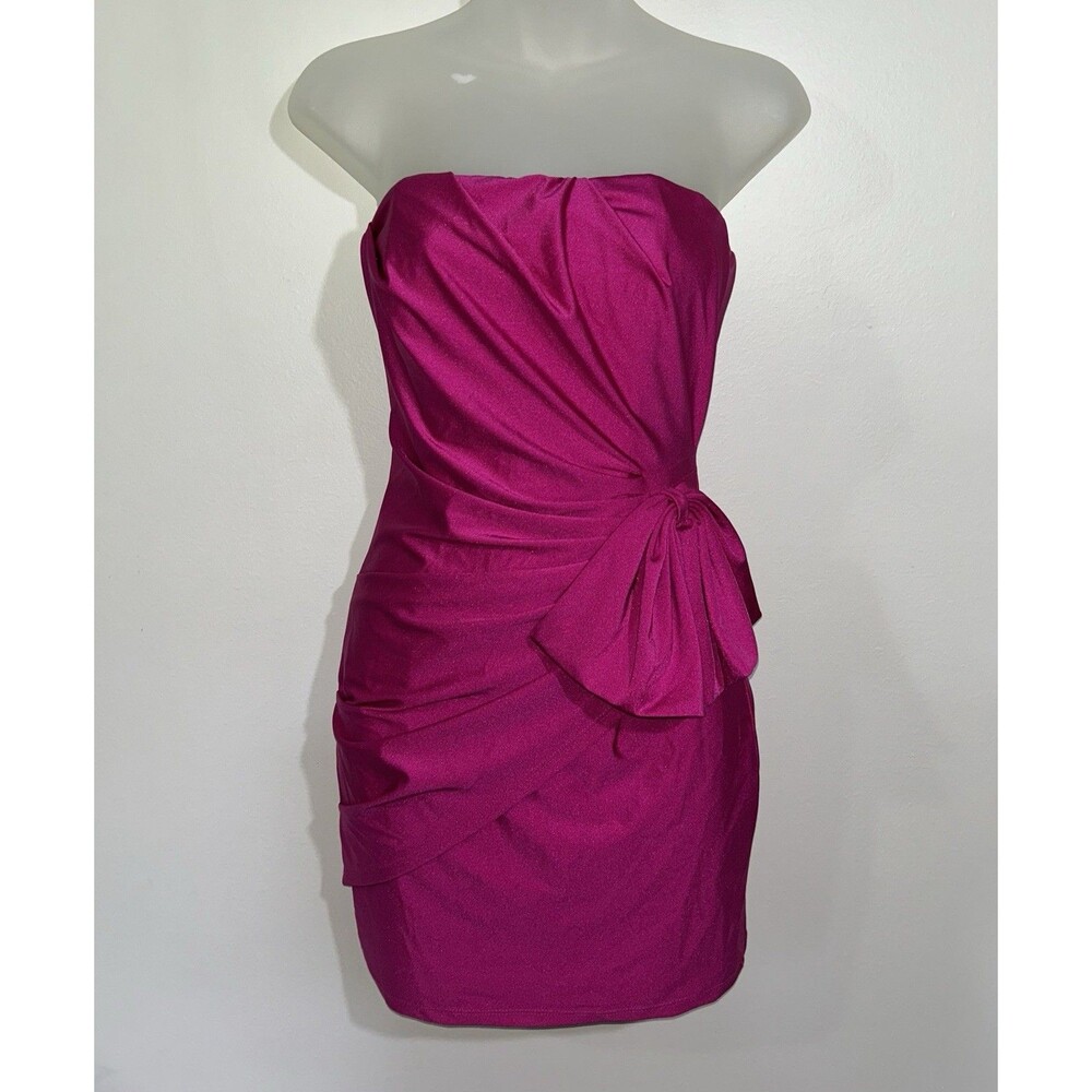 Michael Costello x Revolve Magenta Jem Mini Dress Strapless Bodycon Size Small